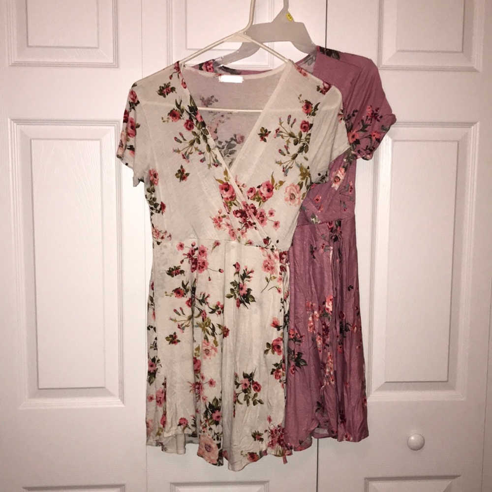 Floral Faux Wrap Dress